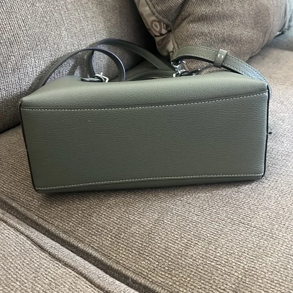 Coach Green Leather Tote with Silver Hardware - Picture 7 of 9